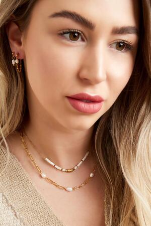 Halskette ovale Kette mit Perle Silber Edelstahl h5 Bild2